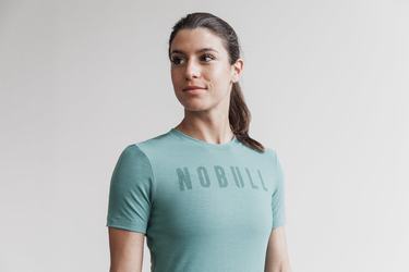 Nobull Women's T Shirts Blue | Australia (MU6243)